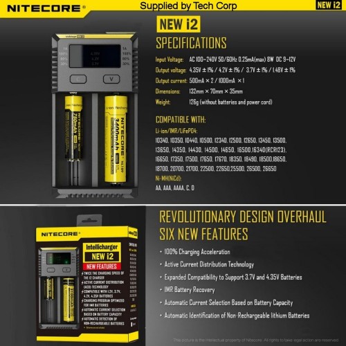 Nitecore New i2 Li-ion 18650 Pil Şarj Aleti